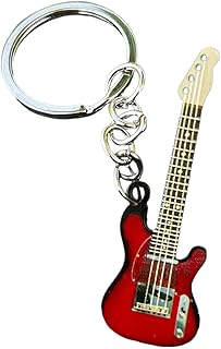 ベースギターキーホルダー | 楽器キーホルダー、音楽キーホルダー ステンレススチール,音楽キーホルダーギター飾り楽器キーホルダーミニギタープレーヤーの少年少女