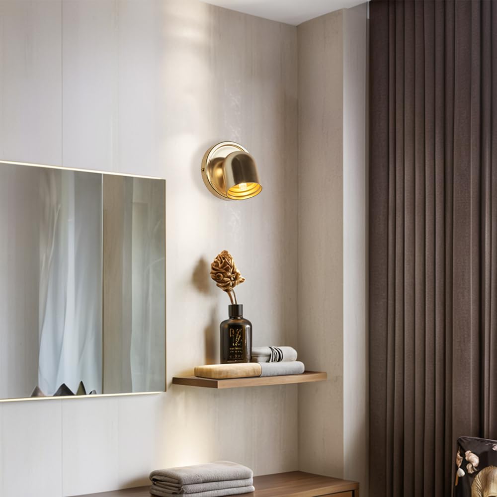 lampy ścienne do sypialni mosiężna mała kopuła LED szwedzki design łazienka salon światło do kuchni wejście przechowywanie pokój 11,4 cm x 11,4 cm x 11,4 cm
