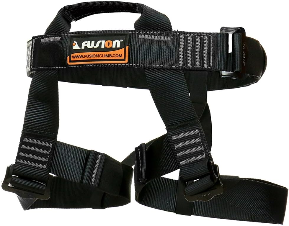 Fusion Climb Centaur Half Body Harness - 5,000 lbs Rated for Rock Climbing, Ziplining, Rappelling - USA Made Adjustable