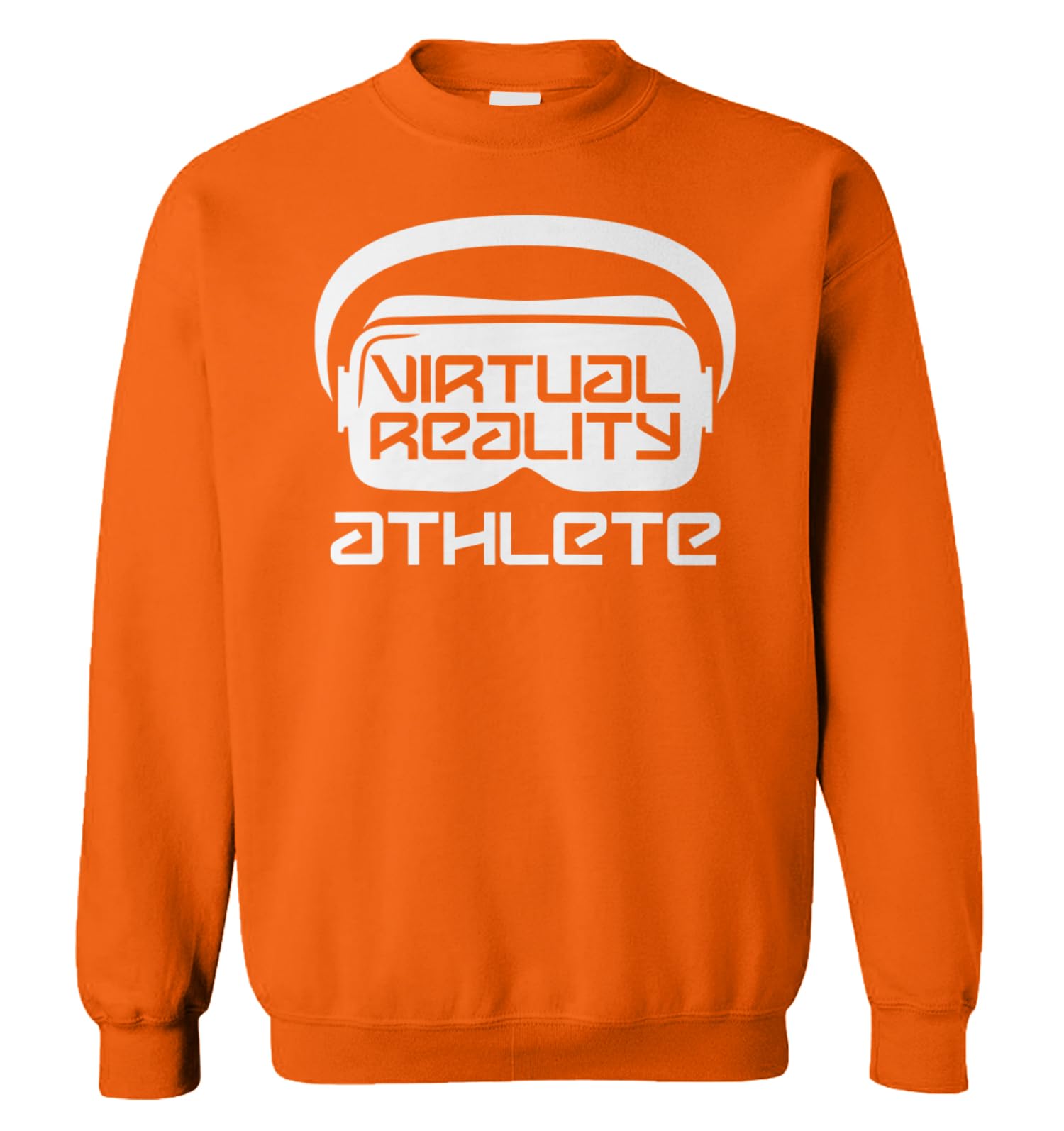 Tcombo Virtual Reality Athlete - VR Video Gamer Unisex Crewneck Sweatshirt (Orange, XX-Large)