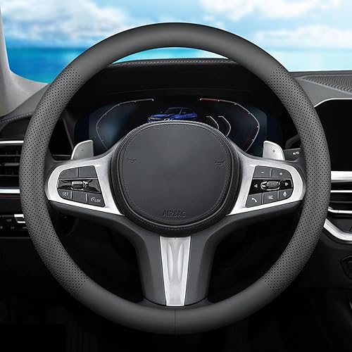 XHRING Funda para volante de coche para BMW X5 X3 X7 3 5 Series 328i 528i 535i 530i 540i 320i X1 X2 X4 X6 1 2 4 6 7 8 M2 M3 M4 M5 M6 M8 Series e90