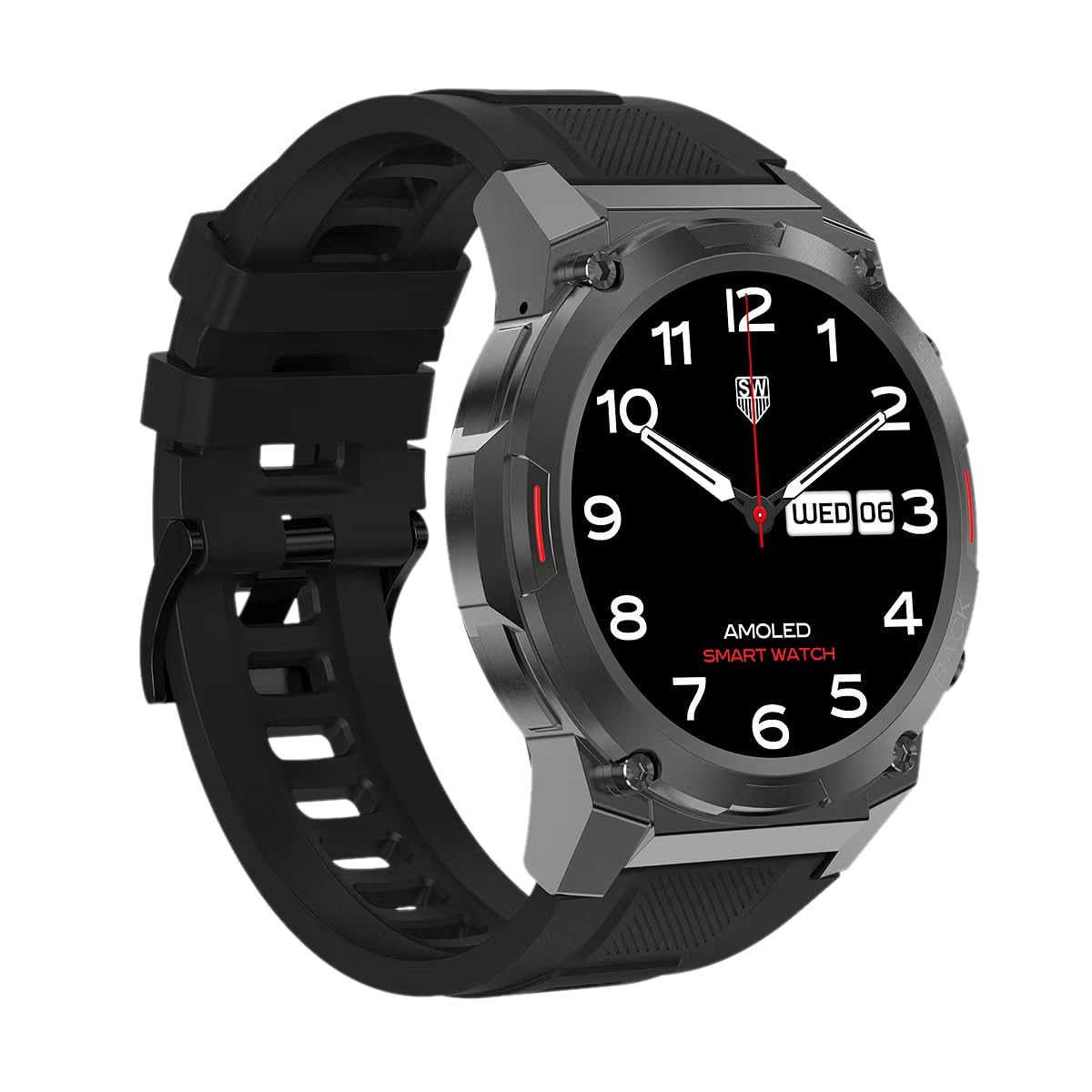 Maxcom - FW63 Cobalt Pro Smartwatch – zegarek fitness i sportowy – dla mężczyzn – wodoodporny – z monitorowaniem ciśnienia krwi, tętna i snu – wytrzymały – bardzo mocny akumulator – okrągły – z gumową