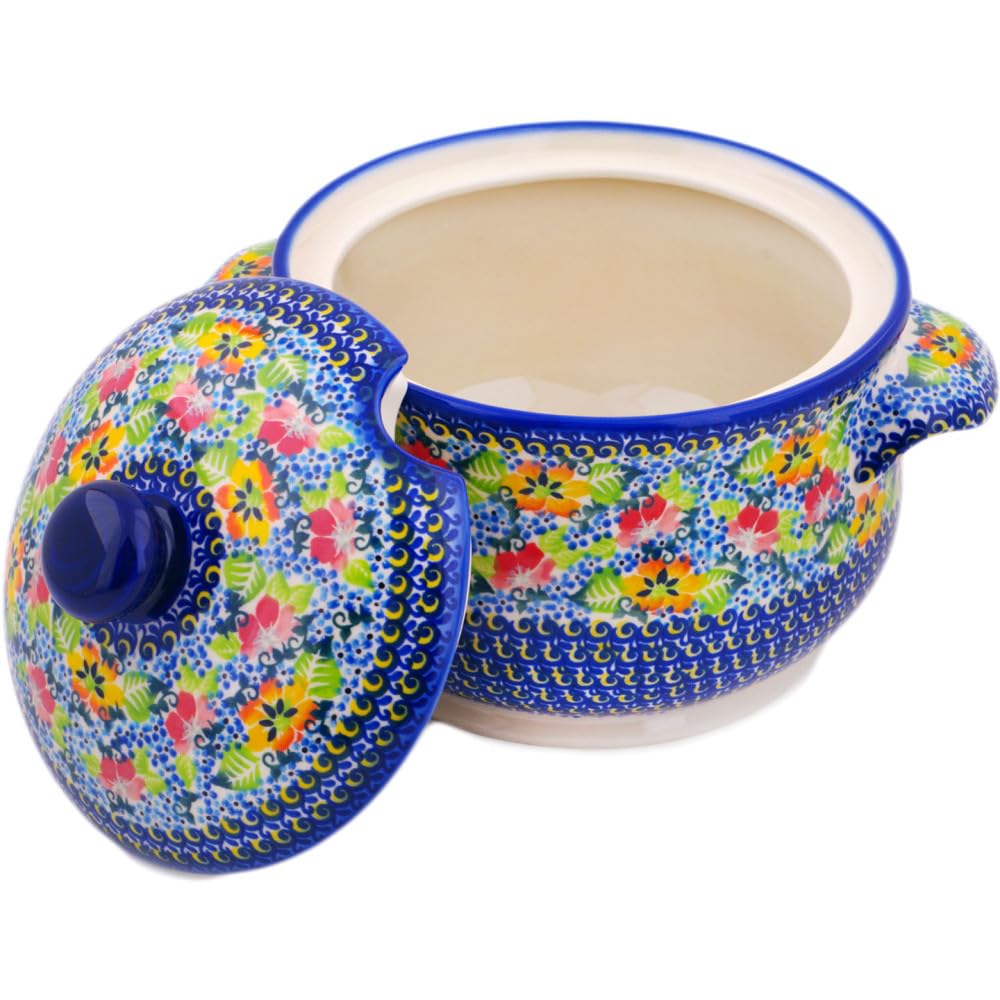 Authentic Polish Pottery Tureen Signature UNIKAT in Spring Is Coming Design Handmade in Boles?awiec Poland by Ceramika Dalia + Certificate of Authenticity