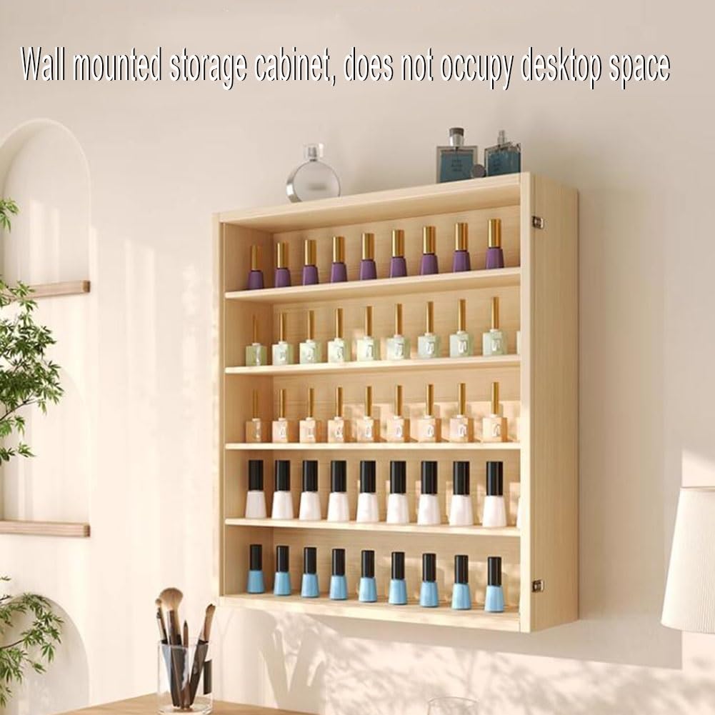Aufbewahrungsregal für ätherische Öle und Nagellack, Wandmontage, Organizer mit Acryltür für Schlafzimmer, Wohnzimmer, Arbeitszimmer und Einzelhandel