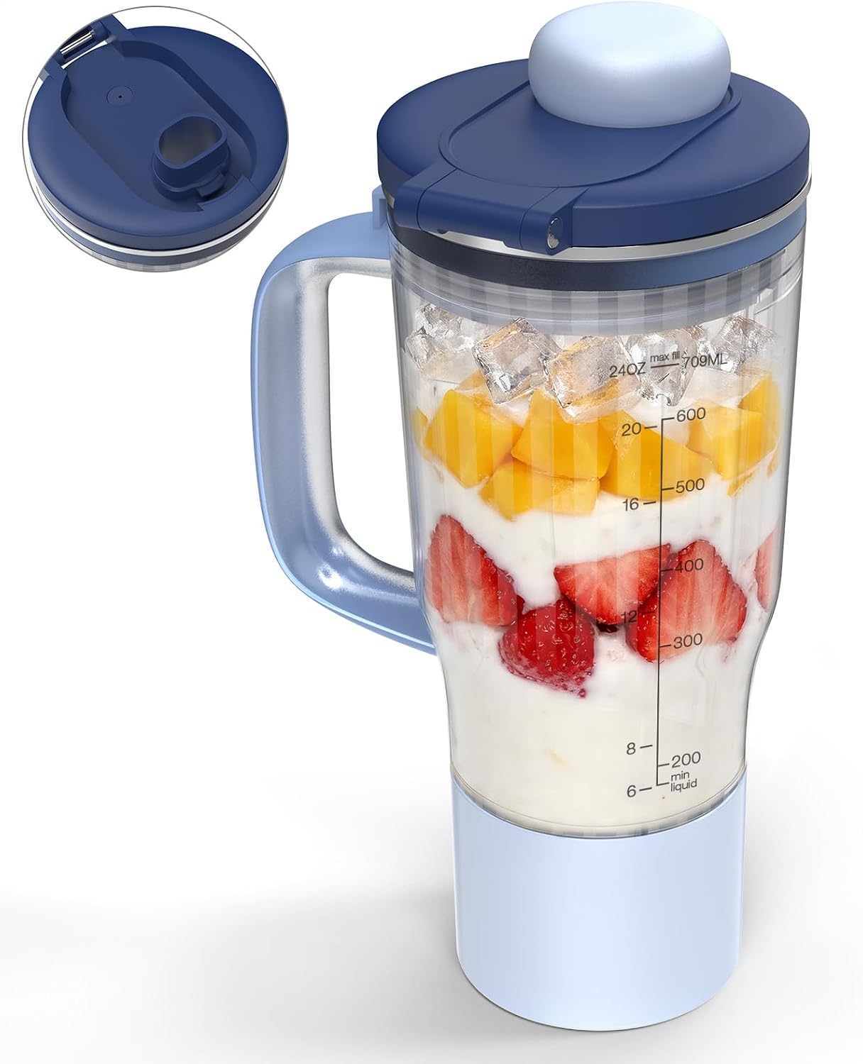 26oz Blender Cup Replacement for Ninja BlendBOSS, Travel Tumbler with Sip & Seal Lid, Compatible with Ninja DB301 DB351 Blender (Cyberspace)