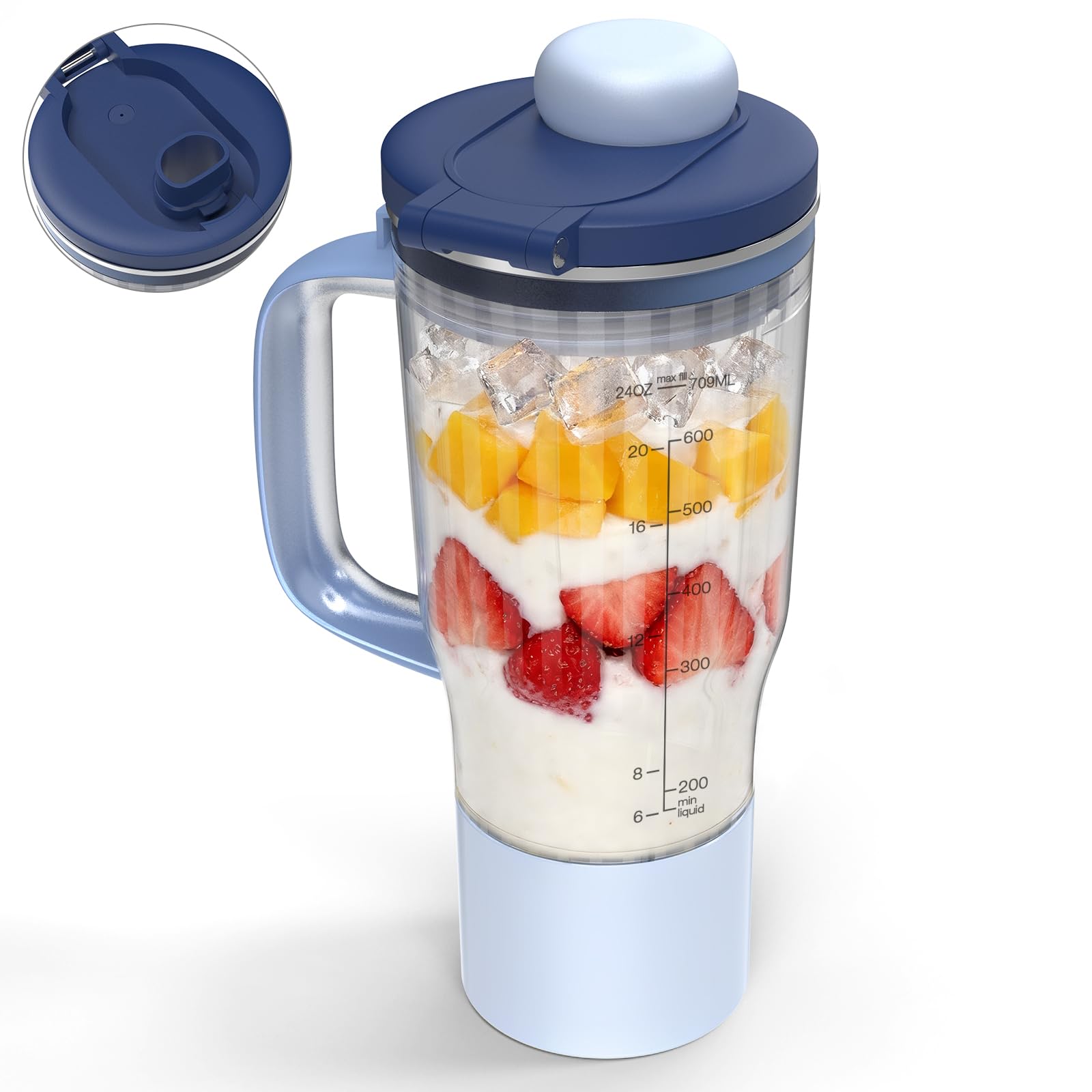 26oz Blender-Becher Ersatz für Ninja BlendBOSS, Reisebecher mit Trinköffnung und Versiegelungsdeckel, kompatibel mit Ninja DB301 DB351 Mixer (Cyberspace)