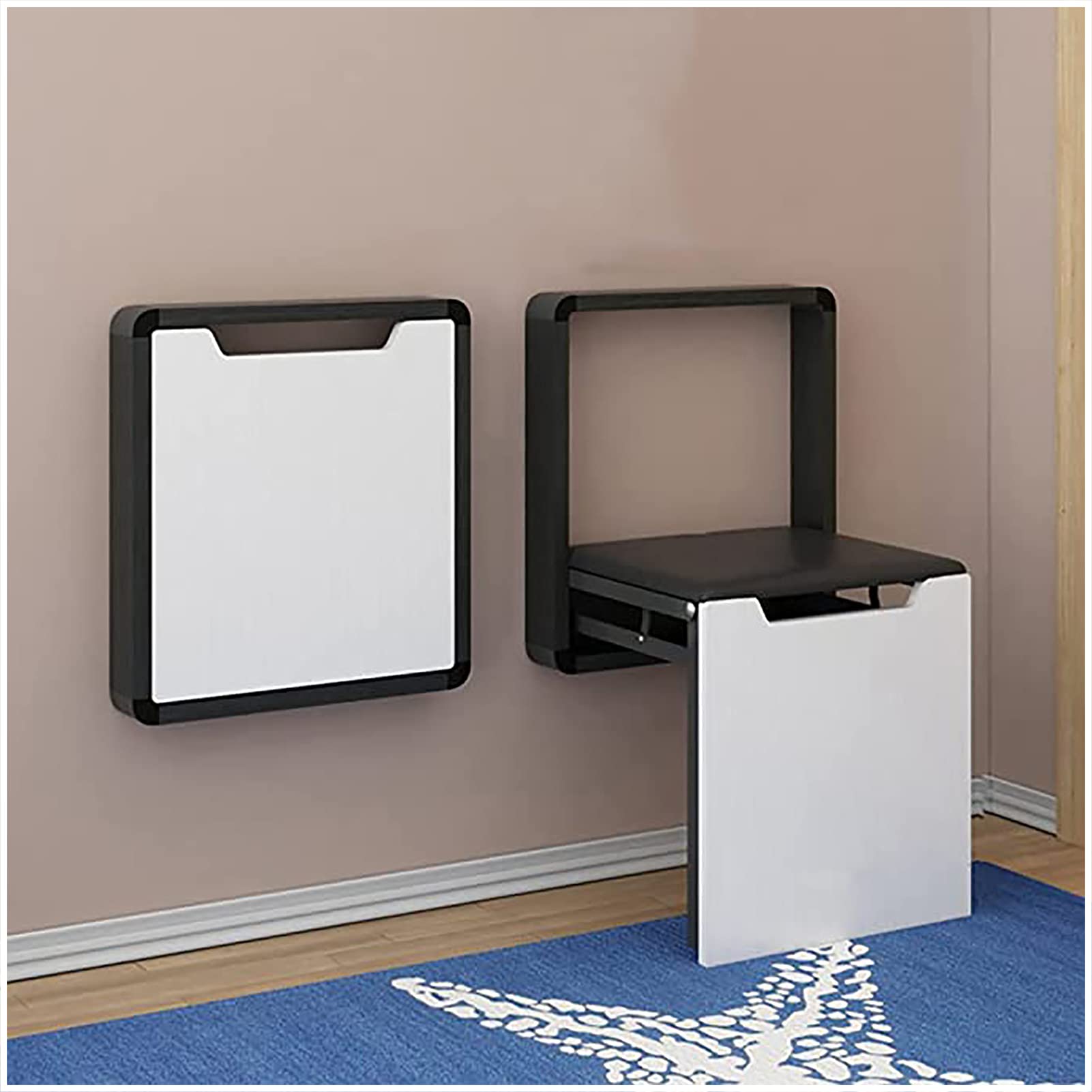 Space-Saving Wall-Mounted Folding Shoe Stool Bench, Invisible Drop-Leaf Design for Entryway, Safe and Stylish Porch nizer