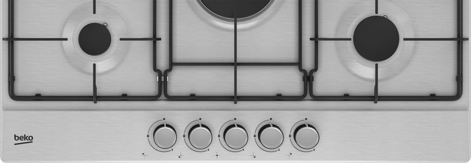 Beko HIAW75224SXE - Piano cottura a gas, 5 fuochi, inox, 75 cm