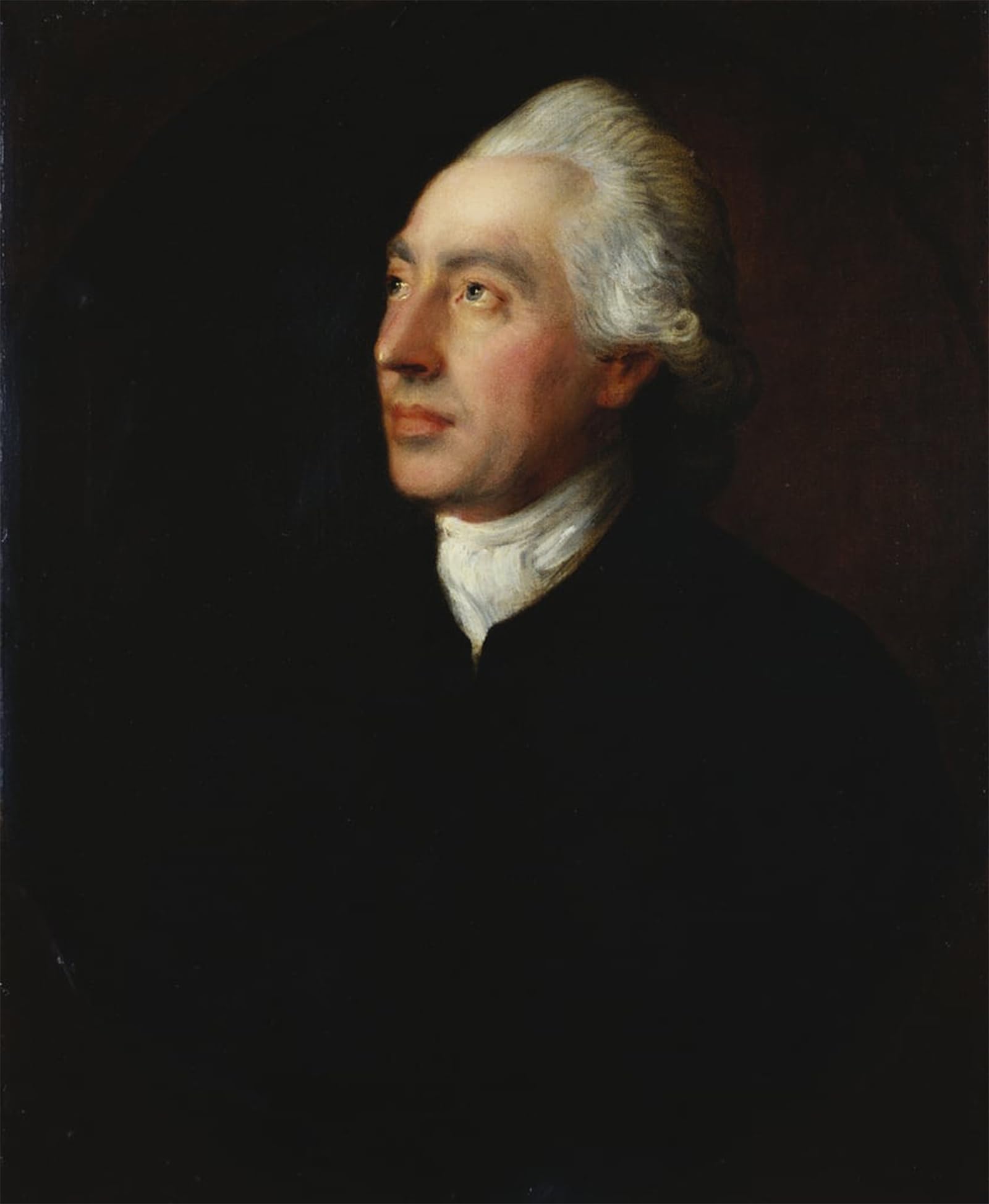 POSTERIIk Vintage Classic Picture Landscape Artwork Portrait of the Rev Humphrey Gainsborough in a Black Coat and White Cravat by Gainsborough Portrait Canvas Painting for Office Home Decor 60x90cm