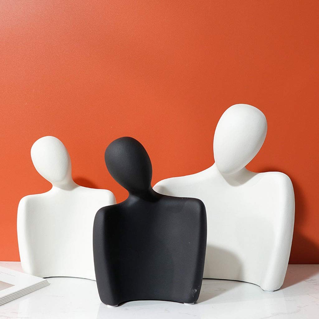 Statuetka Figurka Rzeźba do Domu Ozdoba Biuro Regał Deco Sztuka Abstrakcyjna Obejmij Postać Ceramiczna Dekoracja Kreatywny Salon Szafka TV Pulpit Miękka Dekoracja Wystrój Domu (Kolor: Biały) (N