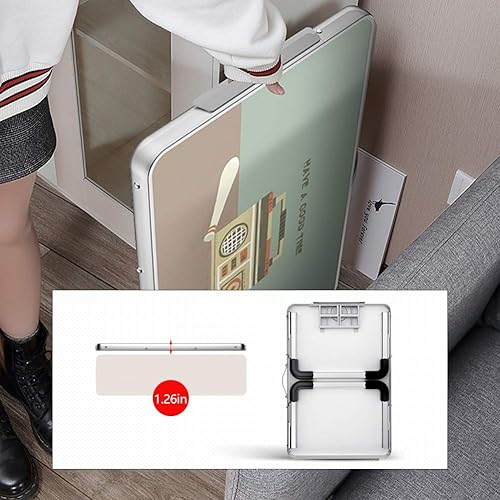 Miniatura 4 de Bandeja plegable portátil para mesa de cama con soporte deslizante para tazas, escritorio para cama, sofá, decoración del suelo (radio, M)