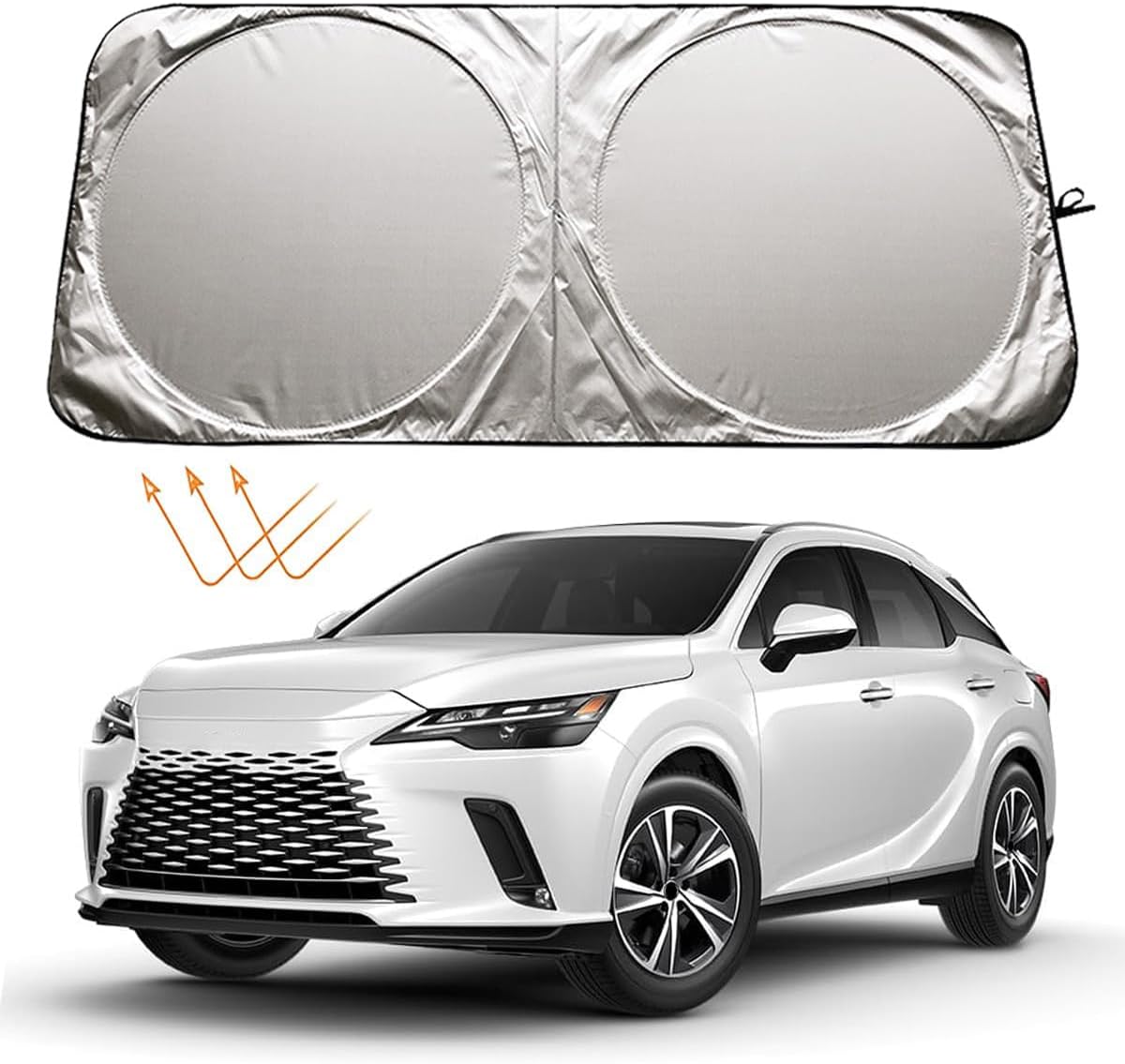 XHRING Windshield Sun Shade for Lexus RX RX350 RX 350 450 450H 450HL GX 460 470 RX450 RX450H GX460 GX470 RX350H LX Series Accessories, Car Front Window Sunshade Sun Visor Shield for Lexus