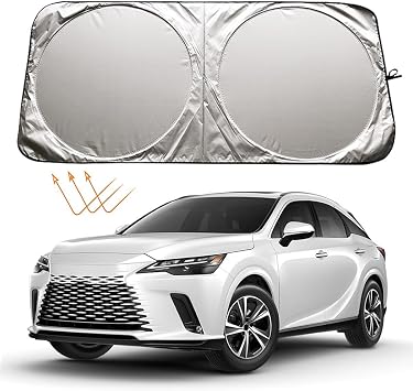 XHRING Windshield Sun Shade لكزس RX RX350 RX 350 450 450H 450HL GX 460 470 RX450 RX450H GX460 GX470 RX350H LX Series Accessories، Car Front Window Sunshade Sun Visor Shield for Lexus