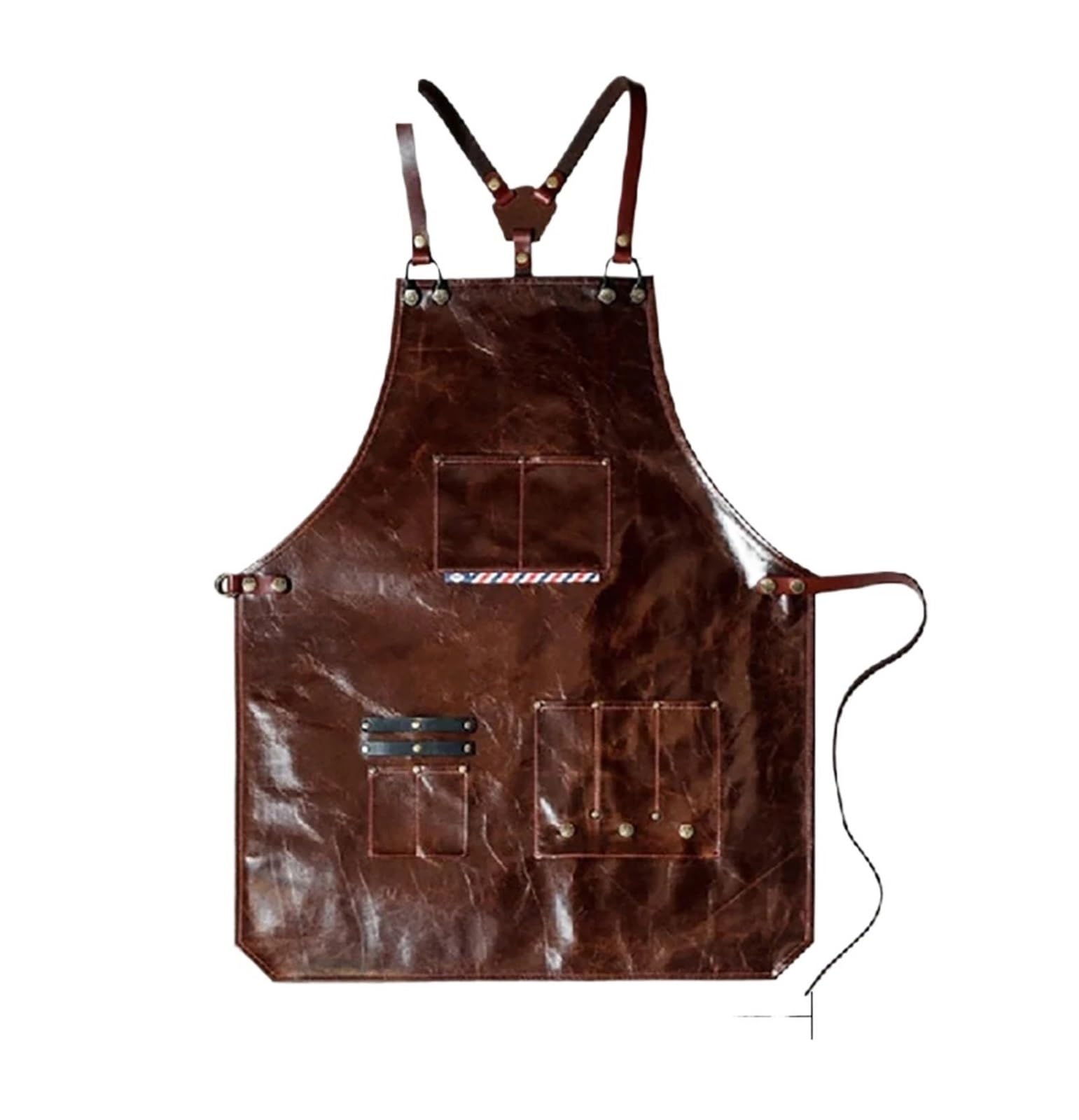 delantal cocina Delantal de trabajo cuero for hombre con múltiples bolsillos, delantal herramientas for peluquero, cafetería, Chef, correas ajustables, resistente al agua