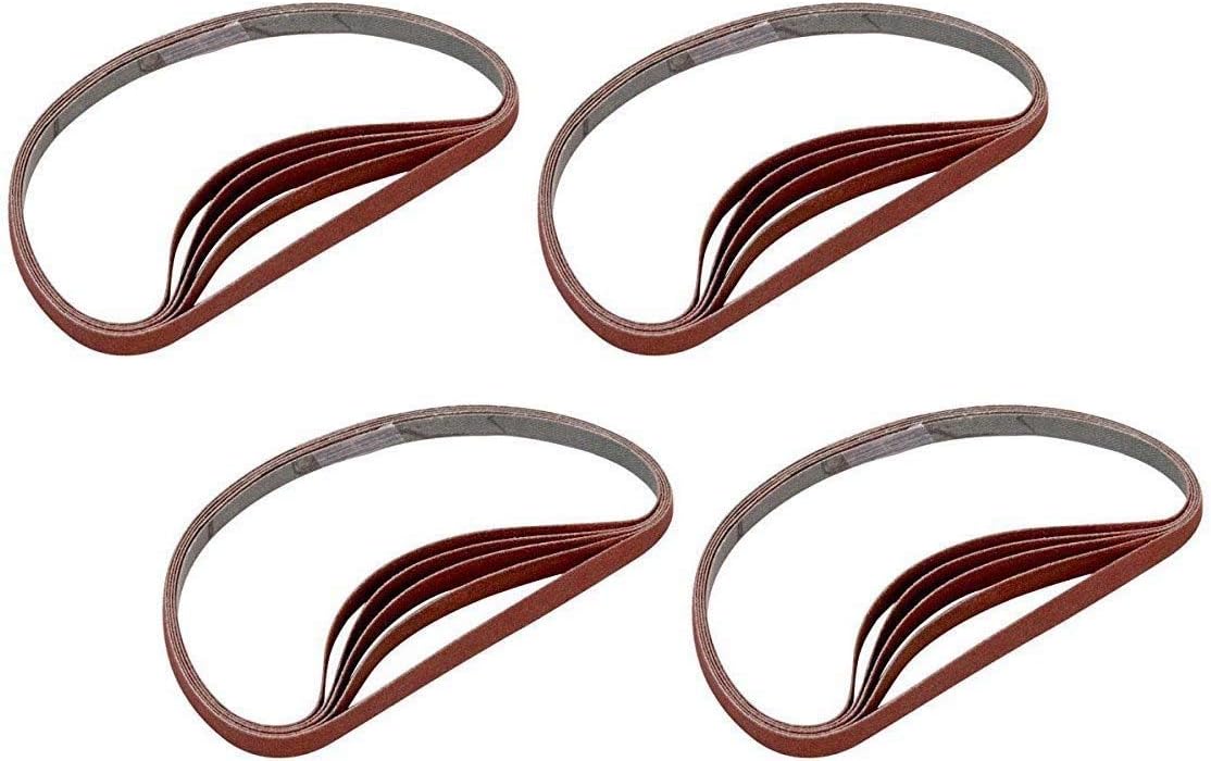 Sanding Detailer Replacement Belts 20-Pack, 5 Each of 80,120,180,240 grit