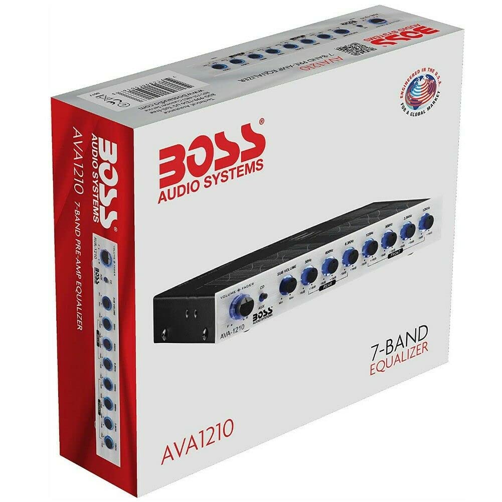 1 equalizzatore compatibile con BOSS AUDIO SYSTEMS AVA1210 AVA 1210 a 2 vie processore di segnale attivo crossover a 7 bande ultra slim, 1 pezzo