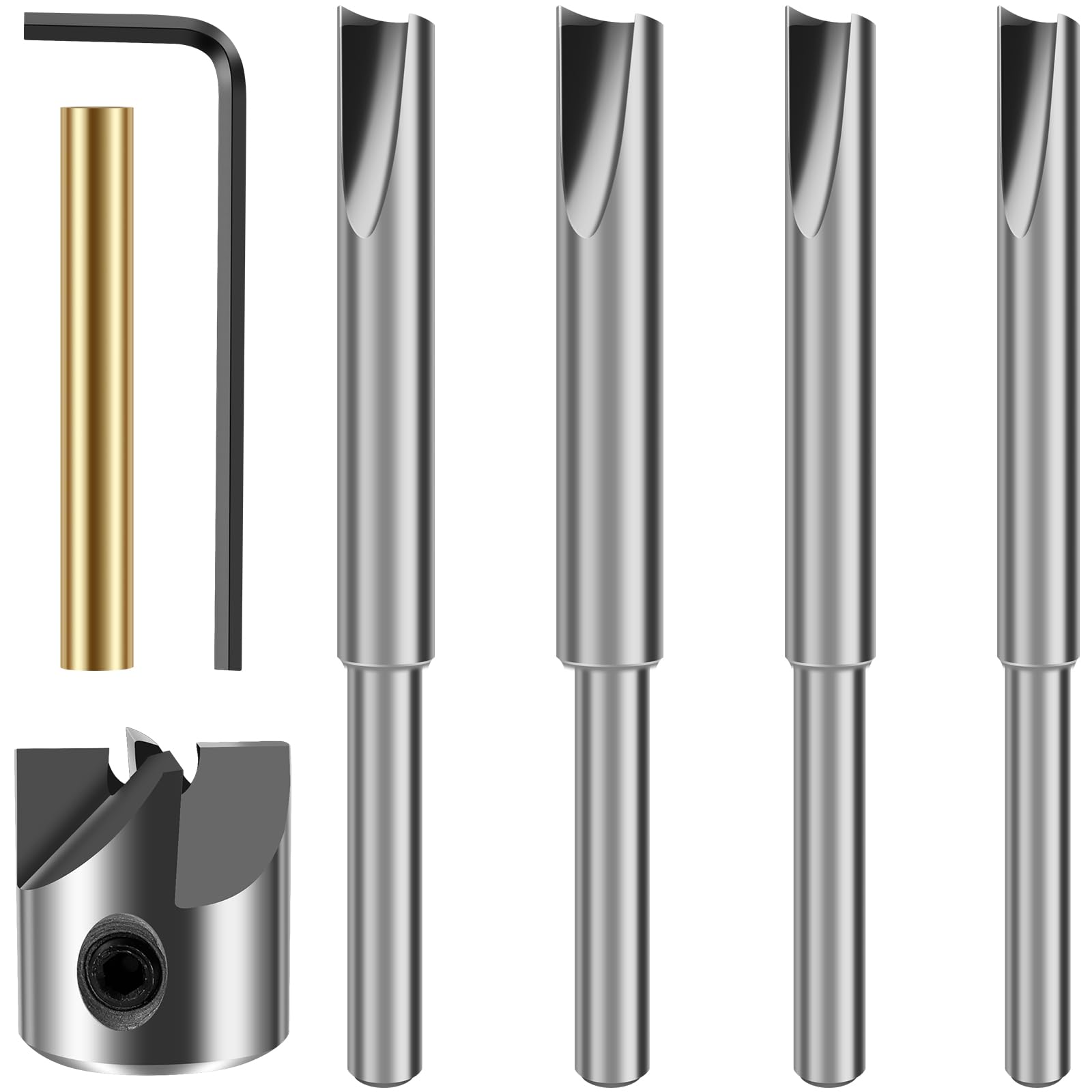 7Pcs Pen Mill Set High Speed Steel Pen Barrel Trimmer Kit Rustproof Pen Barrel Trimming Good Cutting Pen Mill Trimmer Set Efficient Cutter Shafts Mill Trimmer Set for Woodorking