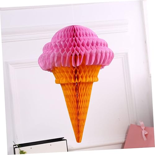 Miniatura 8 de EXCEART 4pcs Bola Decorativa Helado Fiesta Colgante Papel de Seda Panal Decorativo Foto Accesorios de Foto Hecho a Mano Bola de Papel de Seda Helado