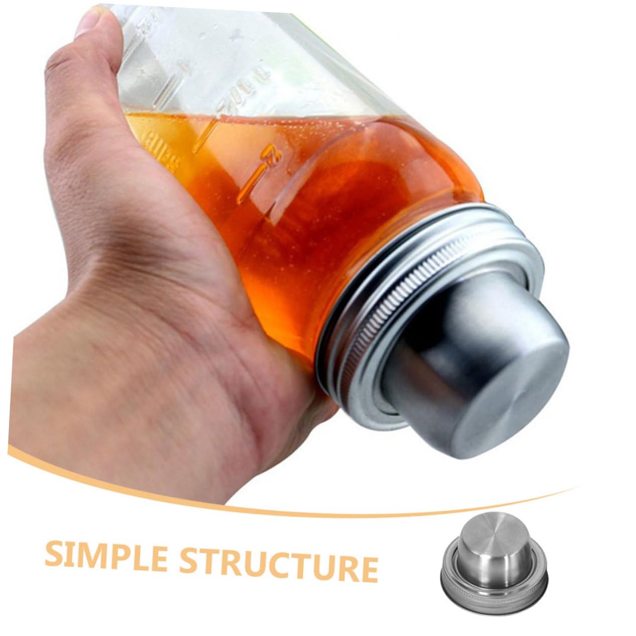 ULTECHNOVO 10piezas Tapa De Acero Inoxidable Frascos Mason para Especias Sifón De Cocteles Fácil De Limpiar y Reutilizable