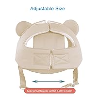 Vista 4 de Casco para bebé, protector de cabeza para niños pequeños, cojín protector para la cabeza, ajustable para niños, sombrero con arneses, gorra
