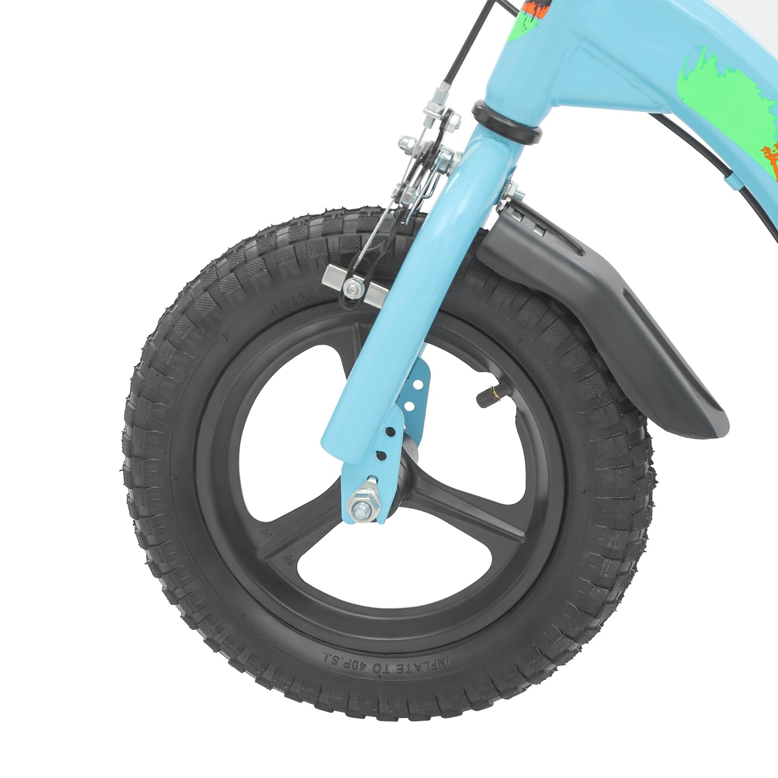 Bicicleta infantil de 12 pulgadas, bicicleta infantil colorida con ruedas estabilizadoras y botella de agua, altura ajustable para niños y niñas