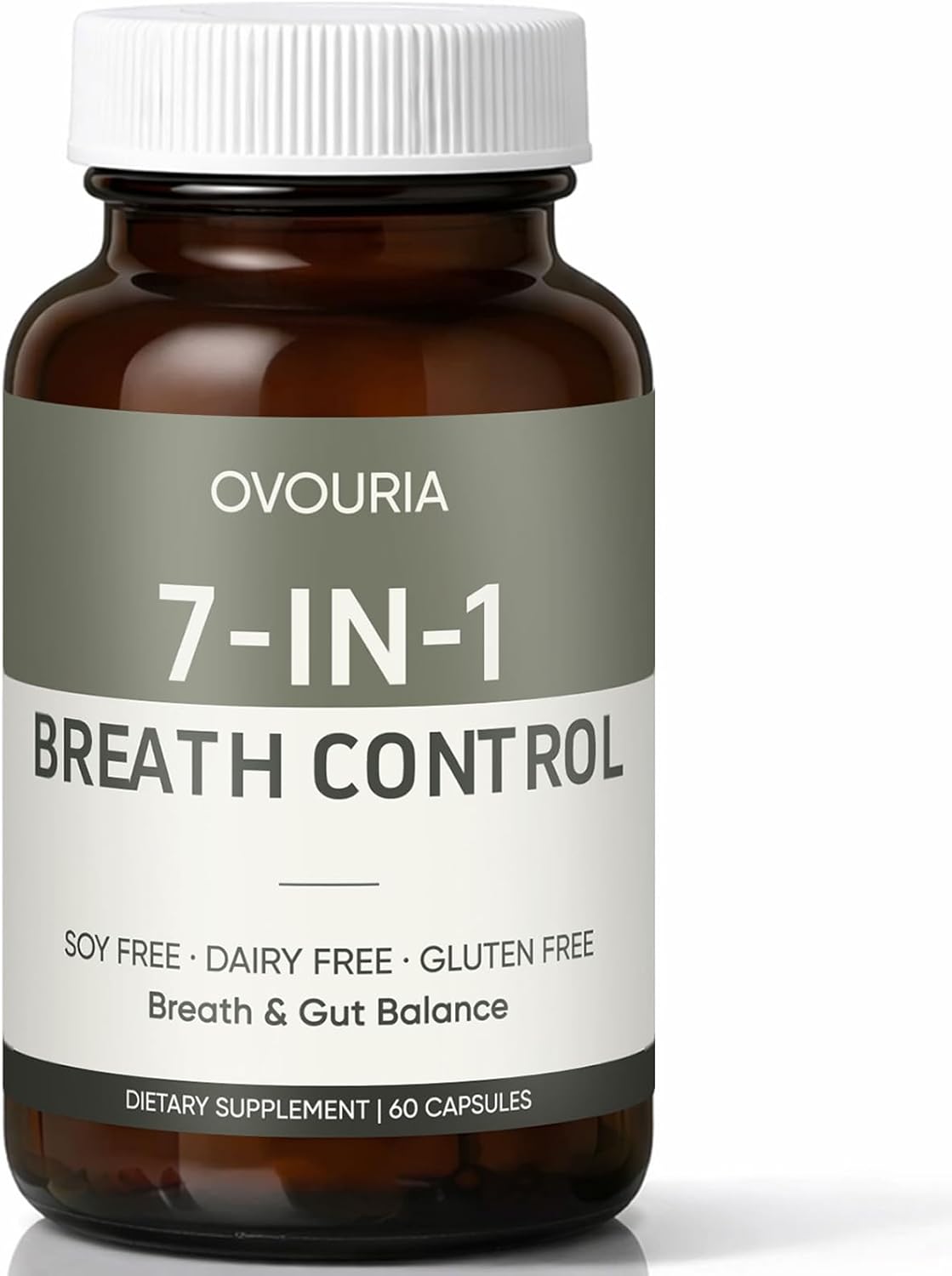 Ovouria Breath and Gut Balance, 7-in-1 Advanced Breath Restoration Formula for Oral & Digestive Balance, Helps Manage Bad Breath Naturally, Vegan & Non-GMO, 60 Capsules