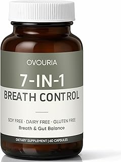 Ovouria Breath and Gut Balance, 7-in-1 Advanced Breath Restoration Formula for Oral & Digestive Balance, Helps Manage Bad Breath Naturally, Vegan & Non-GMO, 60 Capsules