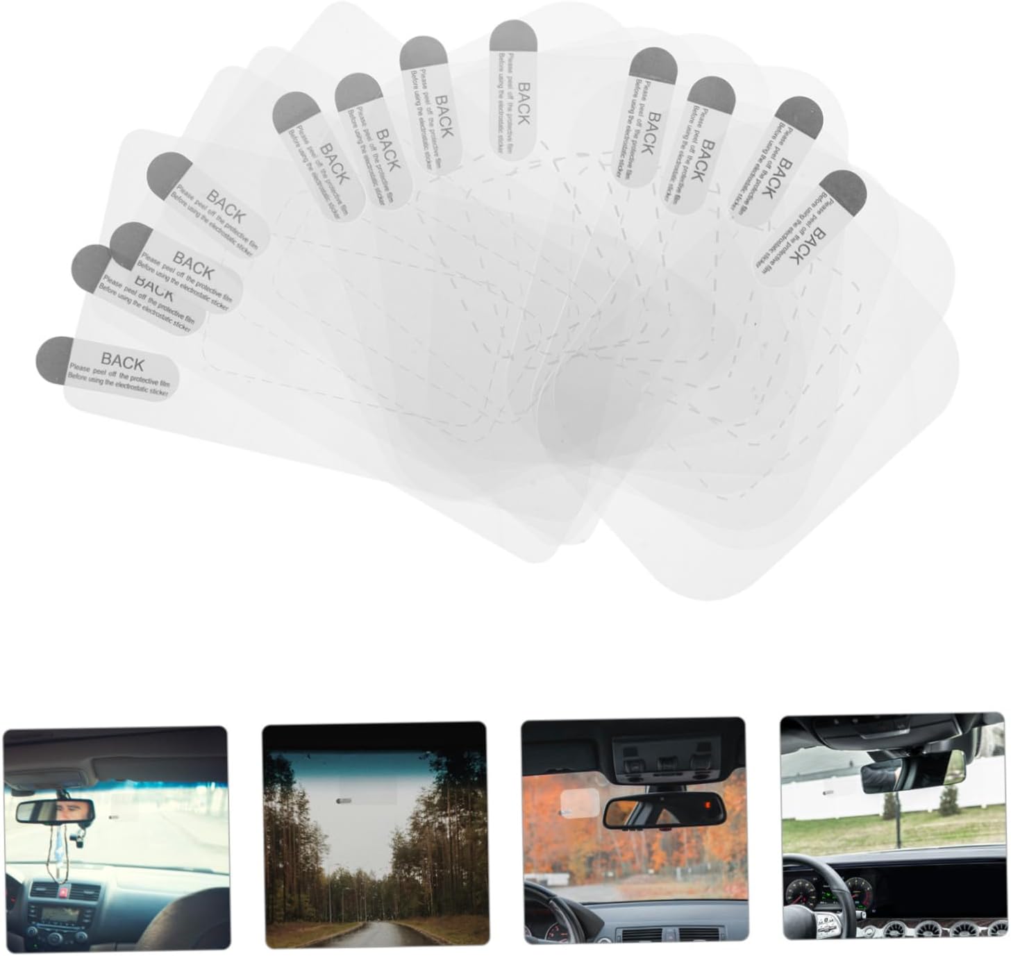 MAGICLULU 12 Sheets Windshield Static Mount Sticker Set for Dashcam Scratch Smudge Resistant Easy Application Clean Removal