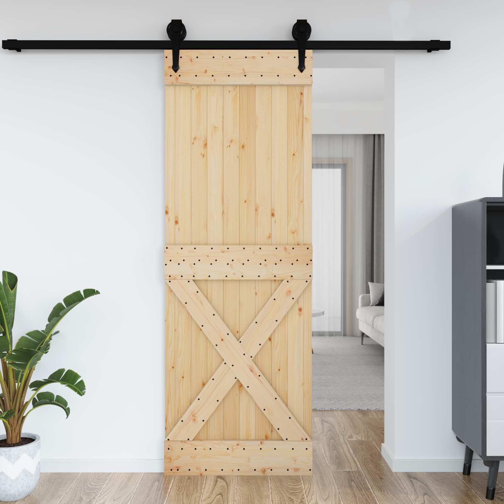 Massive Kieferntür Narvik - Natur, 80x5,4x210 cm, Innenbereich, Platz sparend Model42047095
