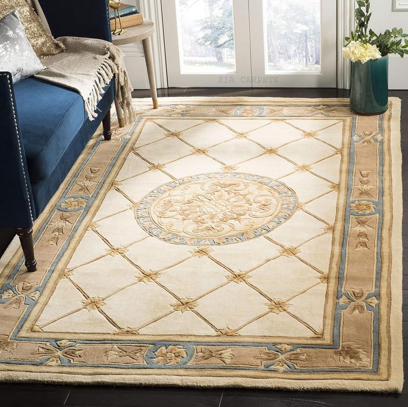 Image of Handmade Wool Anatolia Collection Bedroom & Living Room Carpet Size 6 X 8 Feet