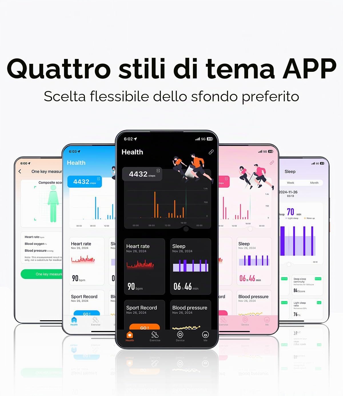 SALUTO FITNESS Tracker Braccialetto Intelligente 127 Modalità Sportive Impermeabile IP68, Monitor Sonno, Contapassi, Cardiofrequenzimetro, Promemoria Chiamate, Sveglia per Uomo Don