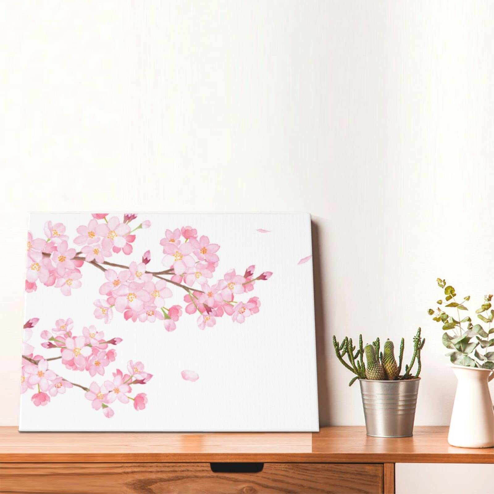 Amazon.co.jp: アートパネル 和風 桜 水彩画 花びら 舞う サクラ