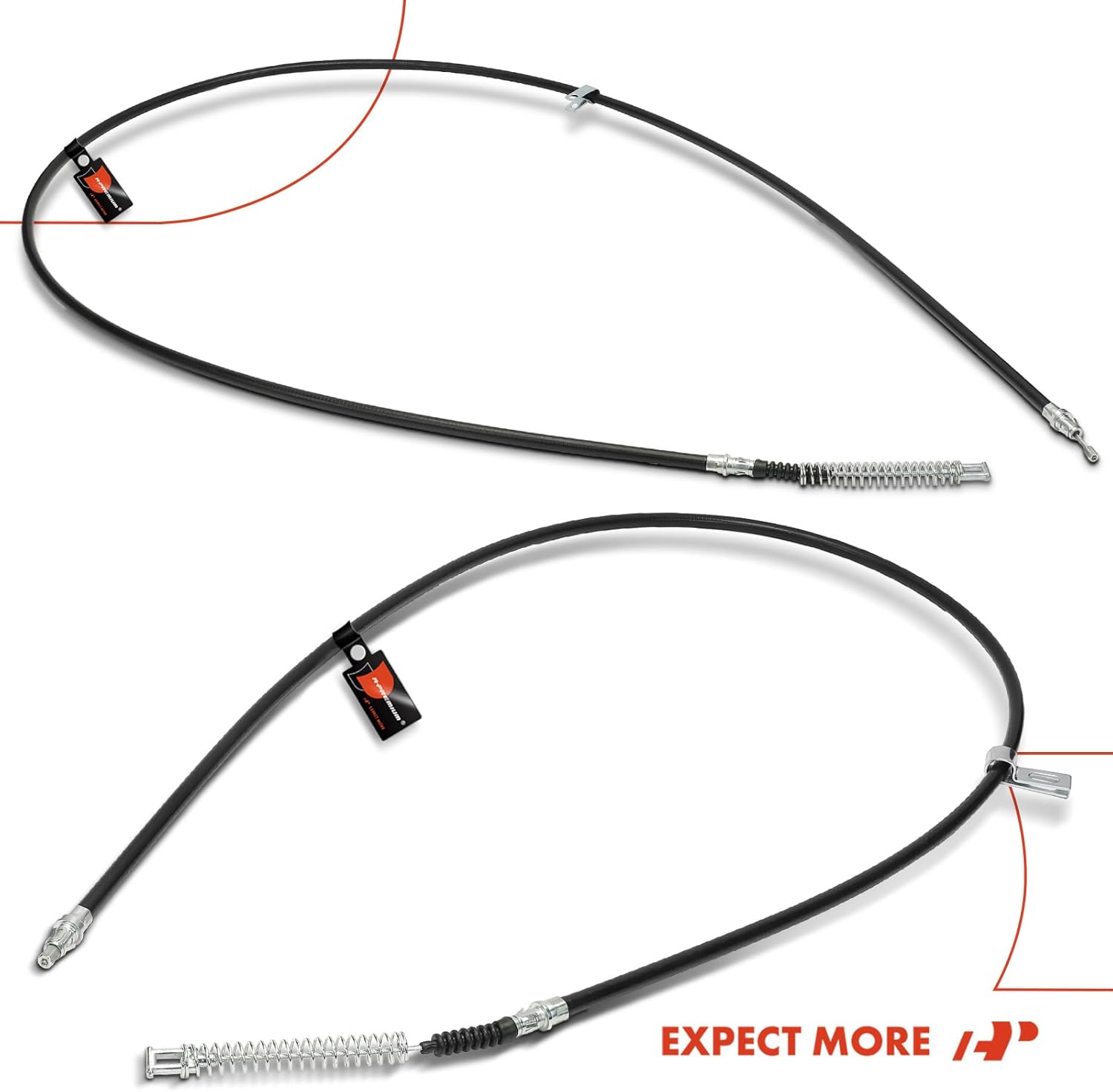 A-Premium Rear Driver and Passenger Side Parking Brake Cable Assembly Compatible with Chevrolet & GMC Models: Silverado 1500 Classic, Silverado 2500, Sierra 1500 Classic, Sierra 2500, 2-PC Set