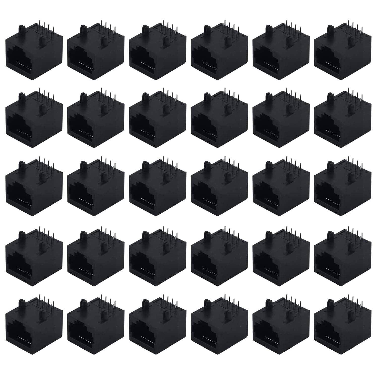 Antrader 30pcs RJ45 Modular Jack 8P8C 8 Pins PCB Mount Phone Connector