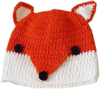 Handmade Knit Funny Fox Ear Hat Women Winter Halloween Custome Beanie Cartoon Cap