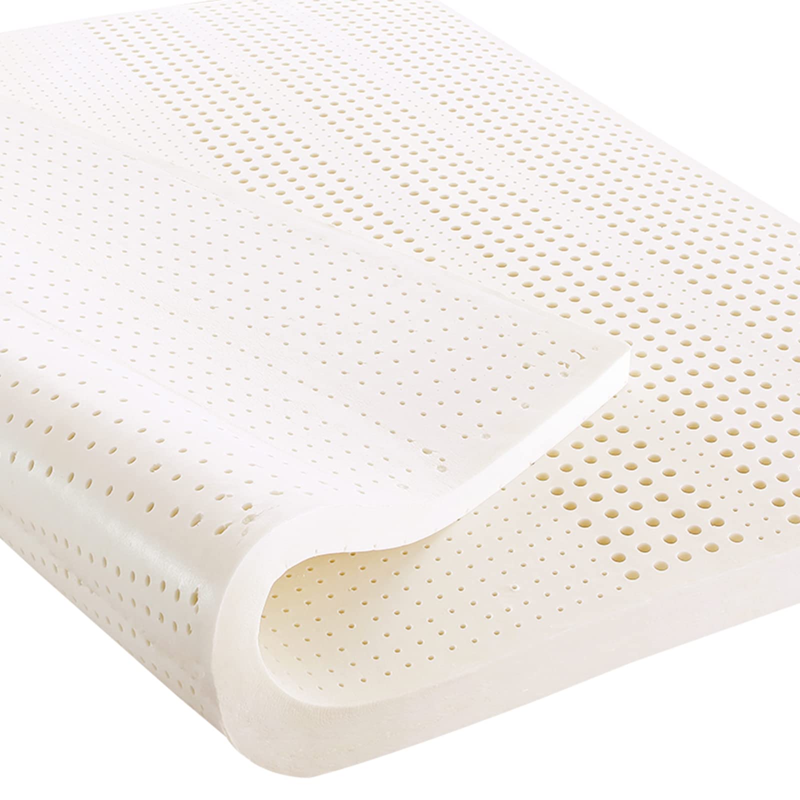 Talatex Natural Latex Mattress Topper, Premium Latex with Organic Mattress Cover, Medium Firmness Help Relief Shoulder & Back Pain (White, Twin XL, 3, Inches)