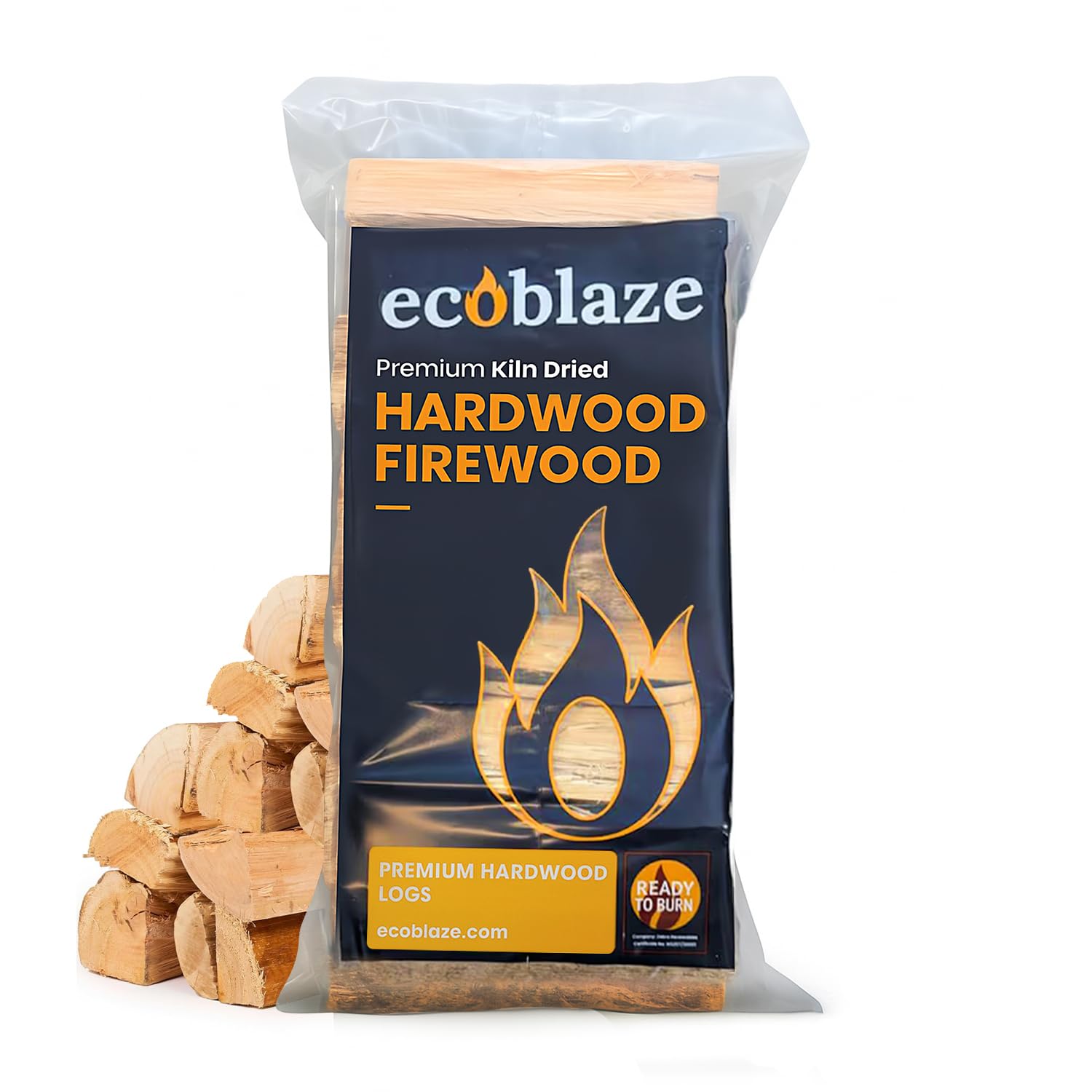 Ecoblaze Kiln Dried Firewood Logs 8.5kg Bag, Fire Logs, Firewood, Kindling Wood, Fire Pits & Pizza Oven Wood - High Heat Log For BBQ, Hardwood Woods for Wooden Burner - Eco-Friendly and Sustainable