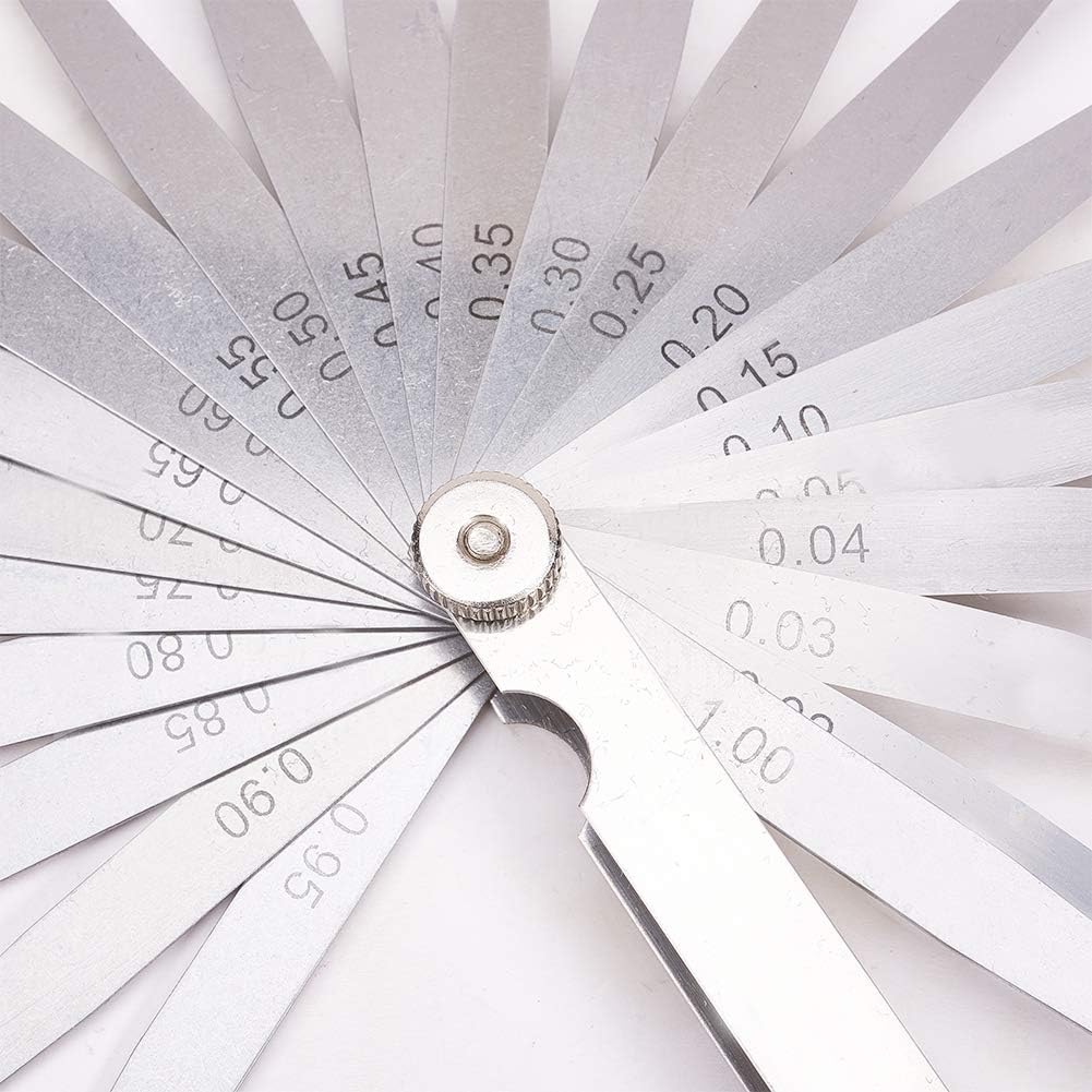 Utoolmart Metric Feeler Gauge,Manganese Steel Gap Measure Tool 100mm/3.9-inch Length With 23 Blades 1pcs
