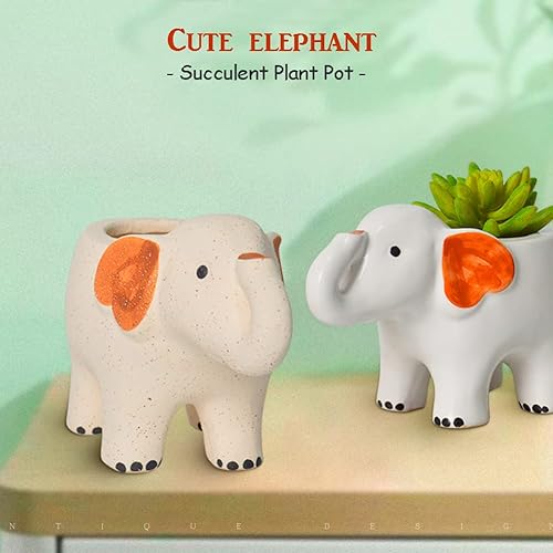 Miniatura 5 de Macetas de cerámica para suculentas, bonita maceta de elefante, macetas modernas para todas las plantas de casa, suculentas, flores, cactus, para