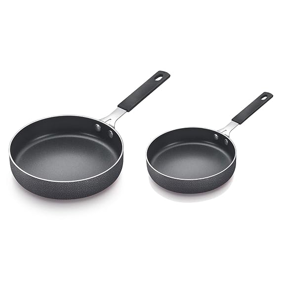 Prestige Omega Aluminium Pan Set, 2-Pieces, Black