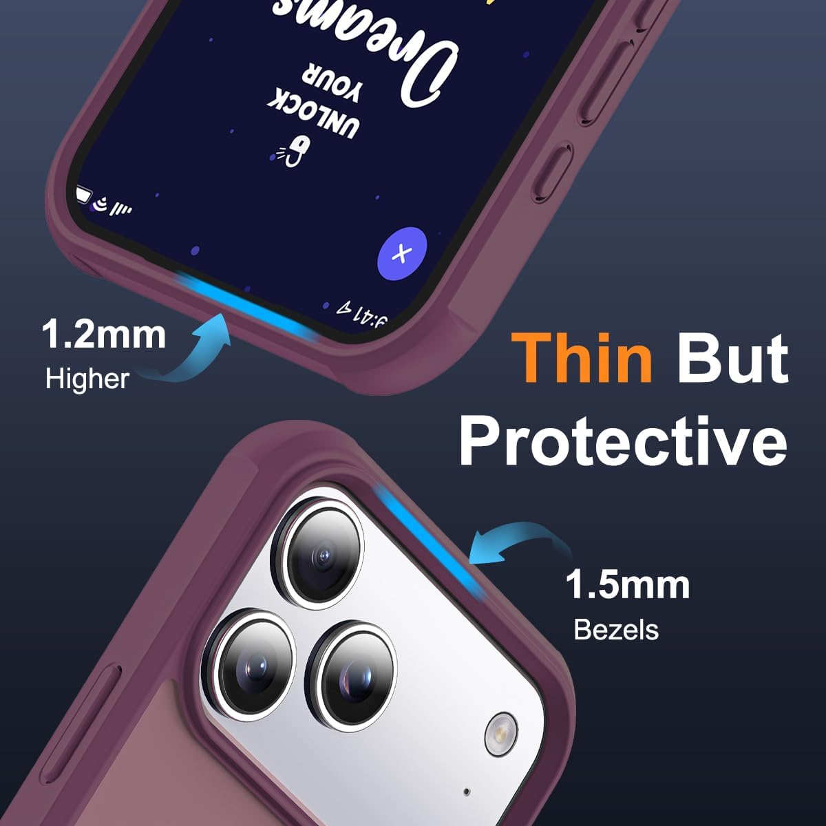 Compatible with iPhone 17 Pro Case with Invisible Magnetic O-Ring Stand Military-Grade Translucent Phone Case for iPhone 17 Pro 6.3" [Compatible with Mag-Safe][Great Grip Feeling], Wine Red - Image 6