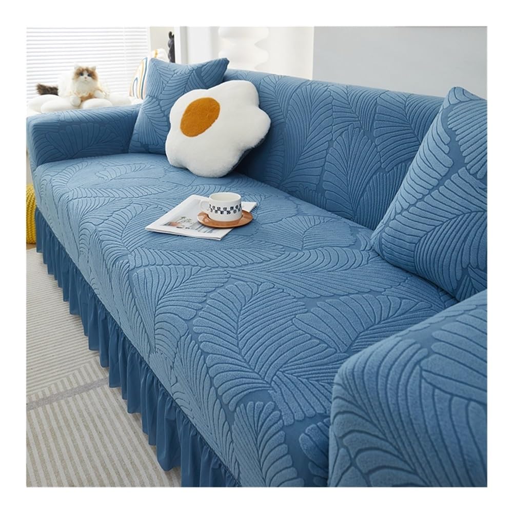 Housse de canapé bleu extensible 3 places contre l'usure du salon