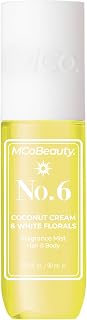 MCoBeauty - Fragrance Mist No. 6 - Light Body and Hair Spray Coconut Cream & White Florals, Tropical Notes for Day or Night - Vegan, Cruelty Free - Gifts for Women, Feminine Spray - 90ml Bottle