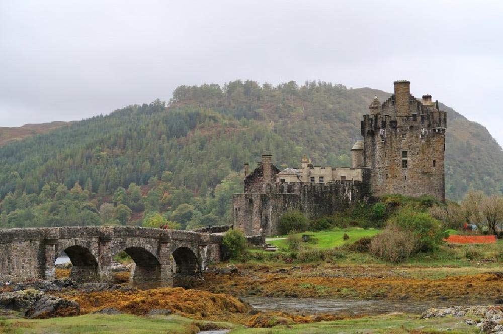 Nprzm H003 Architectural Scenery Of Eilean Donan Castle Scotland Uk Diy 5D Diamond Painting By Number Unique Kits 50X60cm