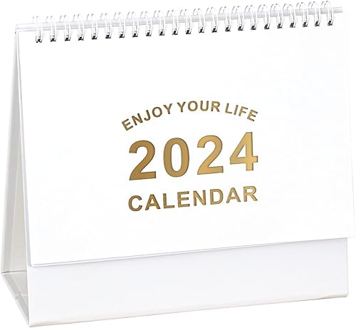 Galiejar Calendario de escritorio pequeño 2023-2024, (8.2 x 7 pulgadas), calendario de escritorio con 18 meses de pie, desde julio de 2023 hasta