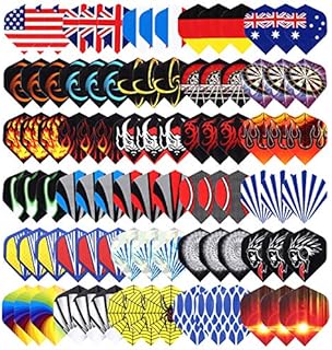 Niubixx Standard Dart Flights 30 Sets 90 Pcs Durable PET and Laser Replacement Feather Tail Wing - Perfect Accessories Equipment Supplies for Dart Games