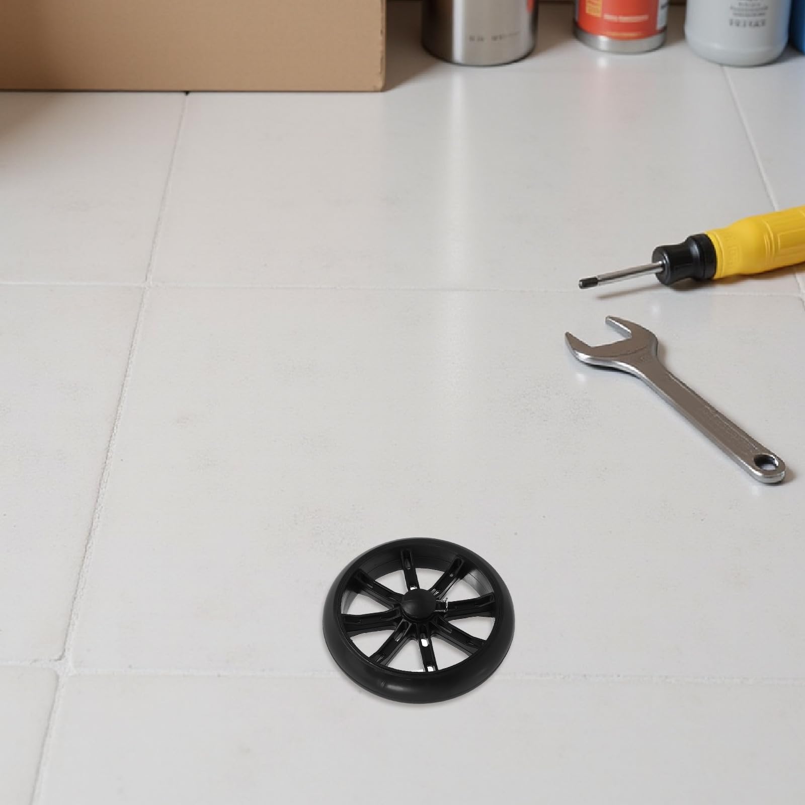 4 ruote per carrello della spesa con clip a scatto - Ruote di ricambio in plastica da 6" per carrelli della spesa pieghevoli, carrelli multiuso e a mano - Foro per asse da 8 mm