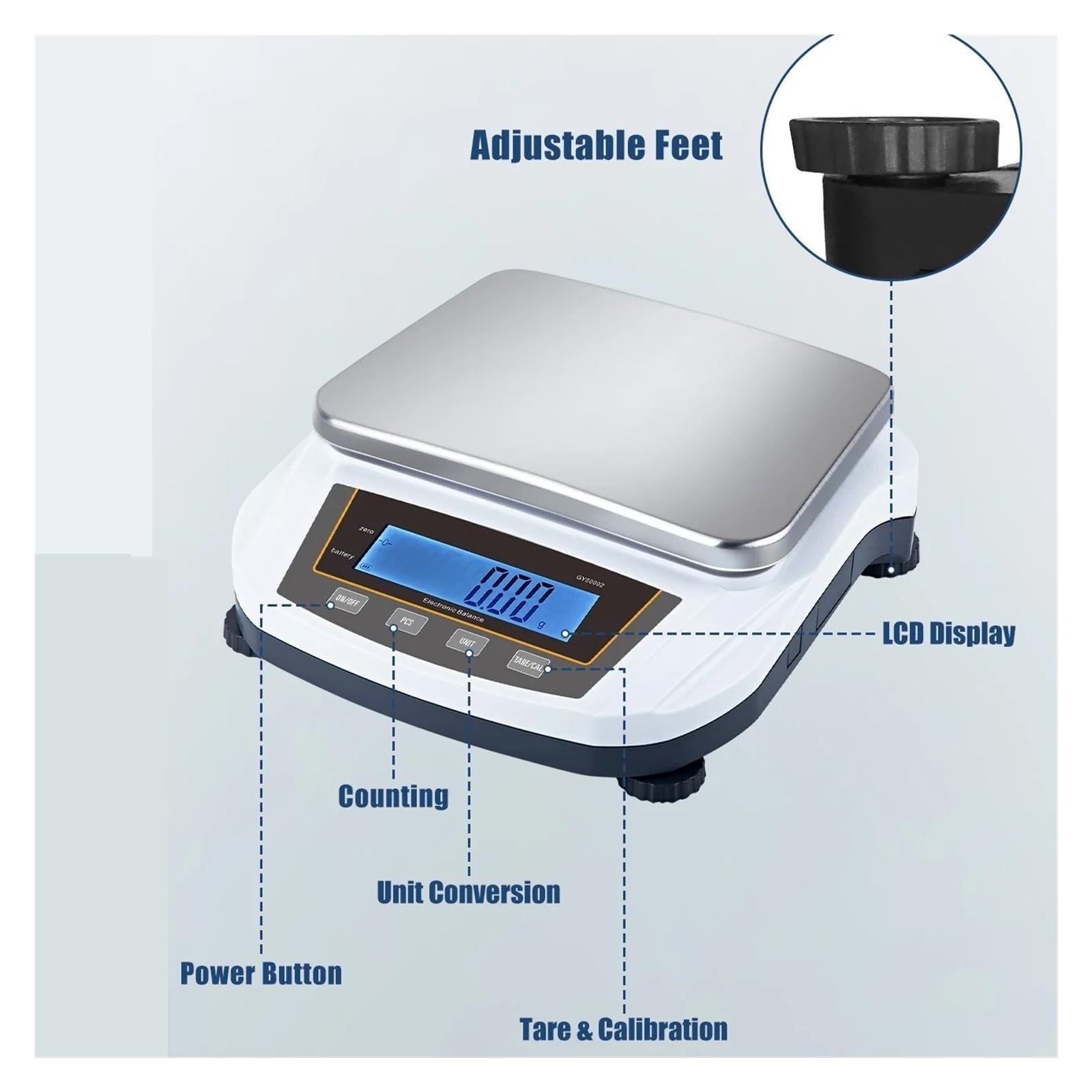 Báscula De Precisión For Joyería, 0,01 G, Balanza Analítica Electrónica Digital De Laboratorio, Báscula De Cocina Pesaje De PrecisióN(2000g 0.01g)
