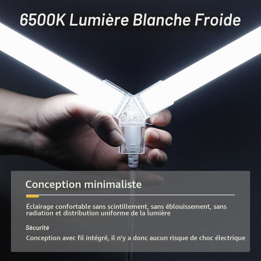 Superhelle Sechseckige LED Garage Deckenleuchte 26400 Lumen - Energiesparend für Keller, Lagerraum, Büro & Garage - Einfache Montage, IP44 Wasserschutz (5PCS)