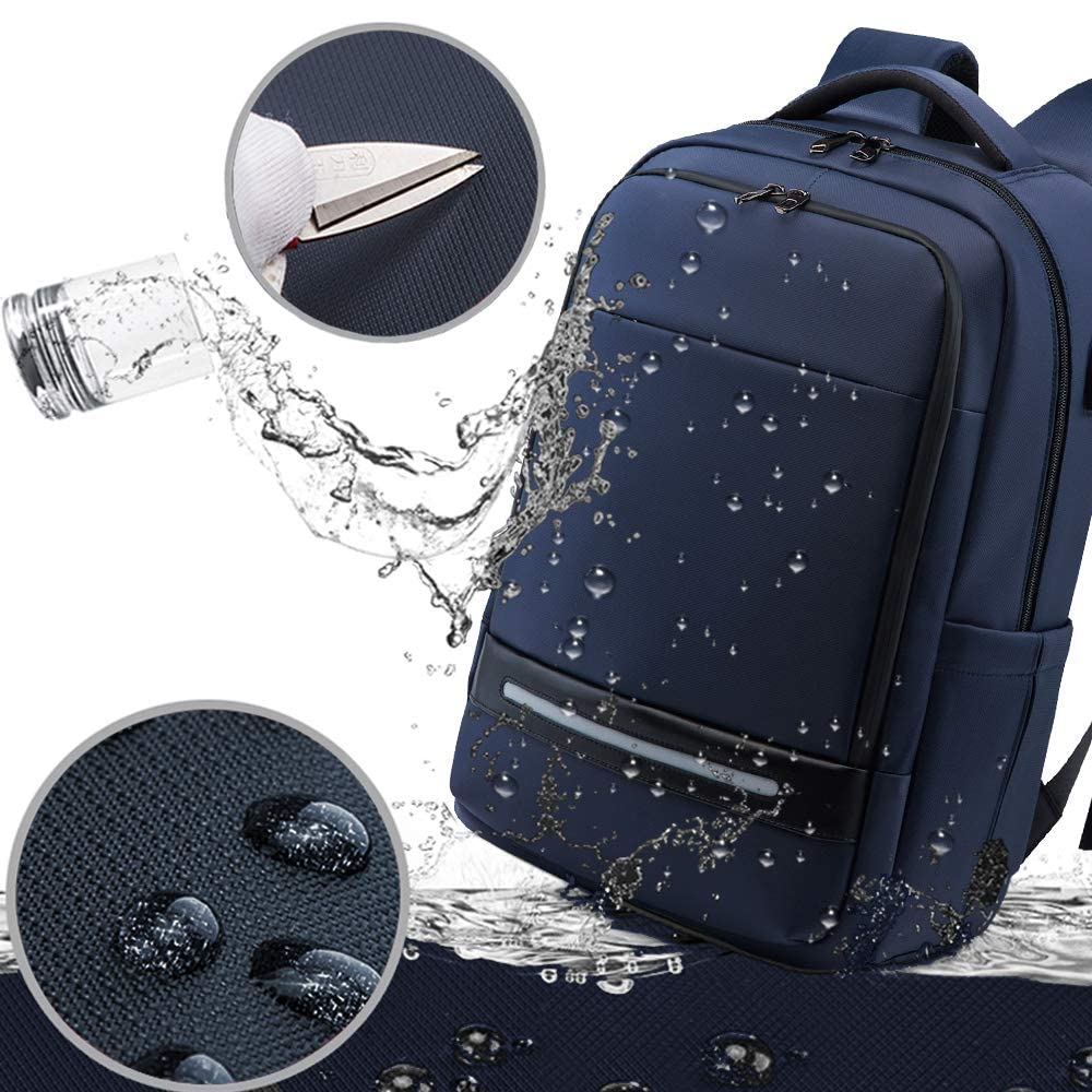 Vodlbov Zaino per computer portatile da 17 pollici di grande capacità da uomo impermeabile antifurto Zaino per PC portatile con USB Charging Port Zaino funzionale per viaggi d'affari college donna